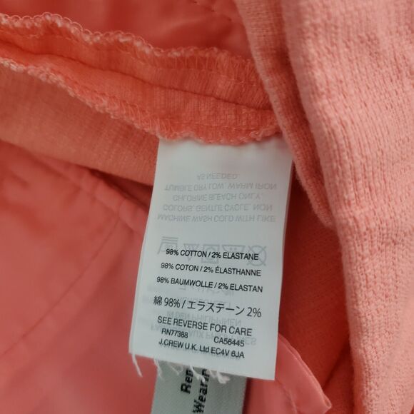 J Crew Women's Shorts 0 Orange Coral Woven Cotton Scalloped Textured Preppy - Picture 9 of 9